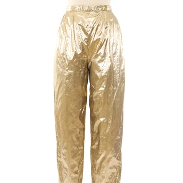 Pleated Gold Lamé Pants