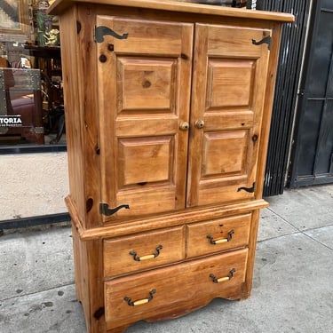 All In Knots | Mid-century Pine Wardrobe Cabinet