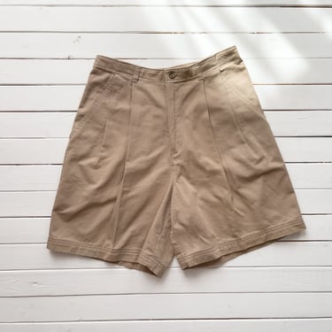 high waisted shorts 90s vintage tan khaki cotton shorts 
