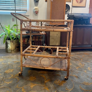 Bamboo MCM Bar Cart