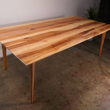 Harwala Dining Table, Mid-Century Dining Table, Modern Solid Wood Dining Table (Shown in Madrone) 