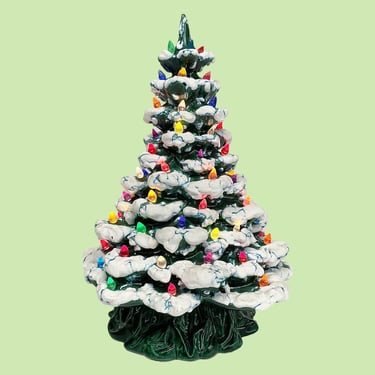 Vintage Ceramic Christmas Tree 1990s Retro Size 17