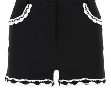 Moschino Women Black Stretch Crepe Shorts