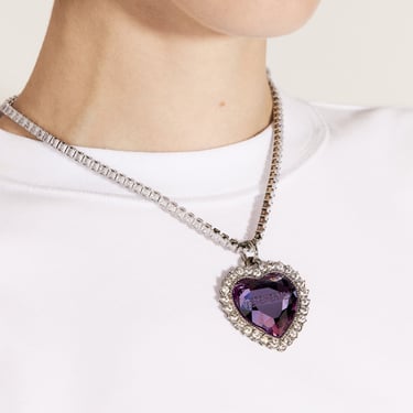 Vetements Women Crystal Heart Necklace