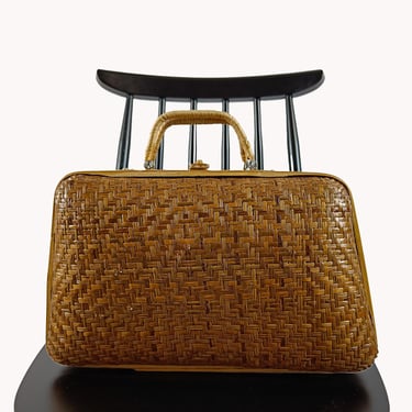 Vintage 1970s Large Wicker Handbag 