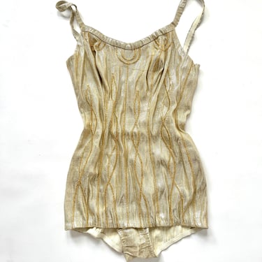 60s DeWeese Designs Swimsuit Gold One Piece 