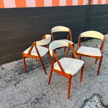 Vintage 1950s Danish Modern Kai Kristiansen Model #31 Set of Four Teak Chairs 