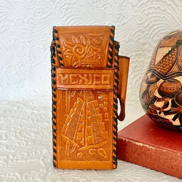vintage leather cigarette case Tooled Leather Cigarette Case, Mexico, Mayan, Vintage 70s 80 | Gab About  Vintage - San Antonio, TX