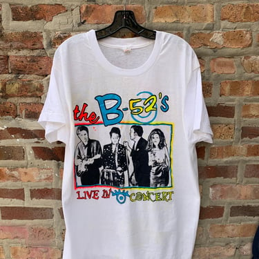 Vintage 80s THE B-52s Cosmic Thing Tour T-shirt XL New Wave Post Punk Band Tee b52s 
