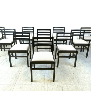 Vintage brutalist dining chairs, set of 10 - 1970s - vintage wooden chairs- brutalist chairs- mid century dining chairs - vintage chairs 