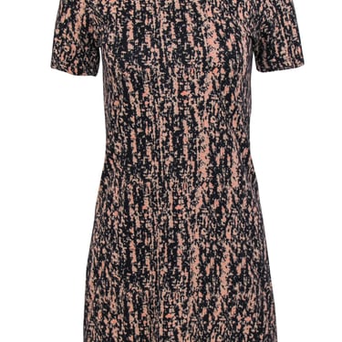 Theory - Black, Tan & Pink Printed Cotton T-Shirt Dress Sz P