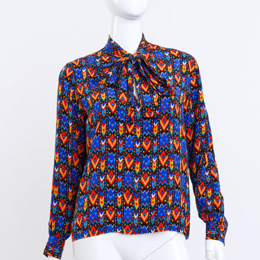 Tribal Neck Tie Blouse