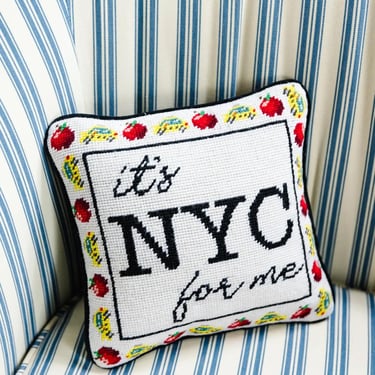 It's NYC for me needlepoint pillow