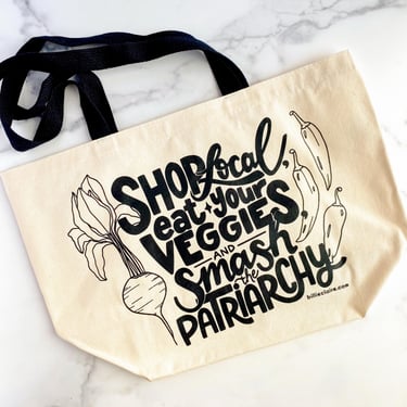 Tote Bag // Eat Your Veggies // Large market sized tote bag 