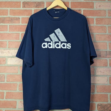 Vintage 90s Y2k Distressed Adidas Logo ORIGINAL Sports Tee - Extra Large 