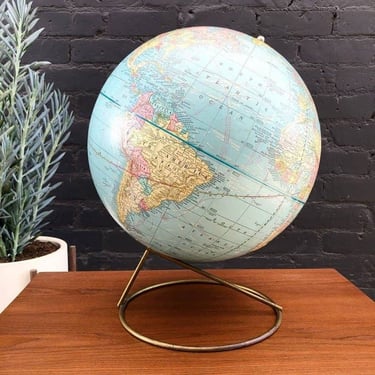 Mid-Century Modern Free-Standing Desk Globe 