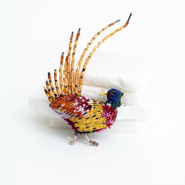 Ring Necked Pheasant Embroidered Pin