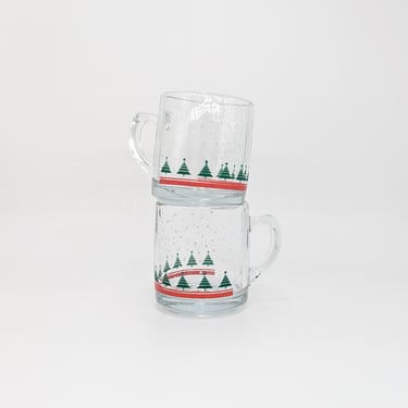 Vintage Christmas Mugs, Set of 2 