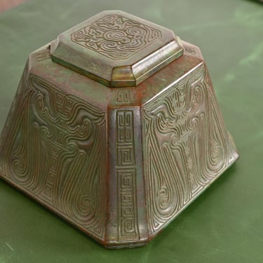 Tiffany Studios Chinese Pattern Bronze Inkwell