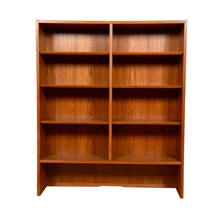 Stackable – or stand alone – 42&#8243; Danish Teak Adjustable Shelf Bookcase