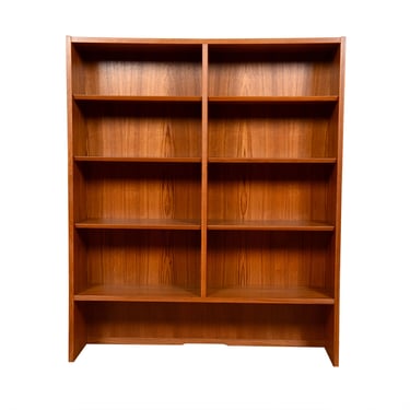Stackable – or stand alone – 42″ Danish Teak Adjustable Shelf Bookcase