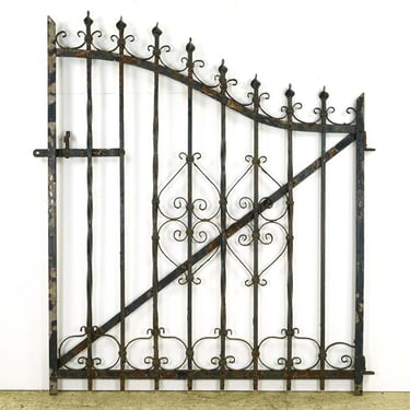 Reclaimed 49.7 in. Slanted Curved Wrought Iron Gate