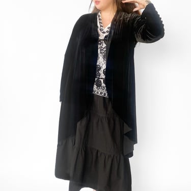 1990s Black Velvet Duster sz. Open Size