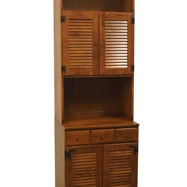 ETHAN ALLEN Heirloom Nutmeg Maple CRP Custom Room Plan 24" Shutter Door Cabinet w. Upper Cabinet Bookcase 10-4503 / 10-4006 