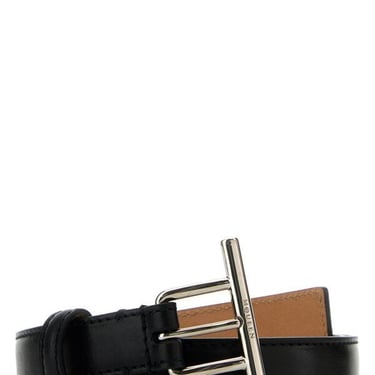 Alexander Mcqueen Women Black Leather Belt