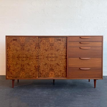 Harvey Probber Mahogany Burl Sideboard Credenza