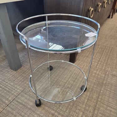 MCM Style 2Tier Chrome Cart Side Table