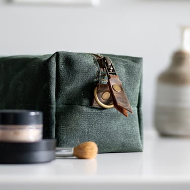 Waxed Canvas Dopp Kit | Makeup Bag | Shaving Kit | Travel Case | Made in USA 