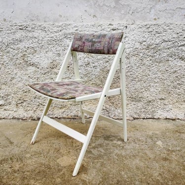 Vintage Folding Chair/ Stol Kamnik Chair/ Chair Eden by Gio Ponti Design/  Retro Upholstered Chair/ Vintage Furniture/ Yugoslavia /70s 