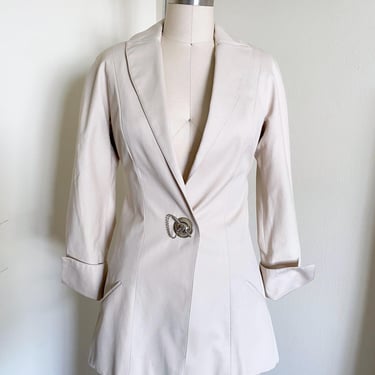 Vintage Bernard Perris Blazer, Ornate Metal Closure, XS 