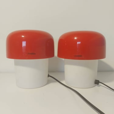 1 of 3 Mid Century Modern Bedside Table Lamps / Meblo Guzzini Mushroom Lamp / Space Age Nightlights / Yugoslavia / 1980s 