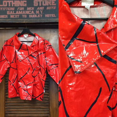 Vintage 1960’s/80’s Mod UK Atomic Pattern Raincoat, Vintage Raincoat, Peacoat Style, 60’s Mod Style, Vintage Clothing 