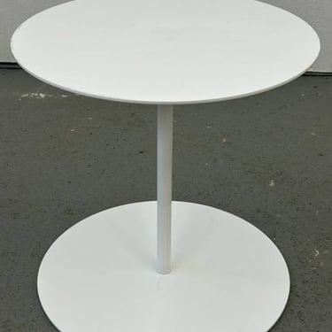White Metal Pedestal Side Table