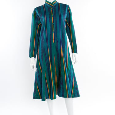 Stripe Print Wool Dress