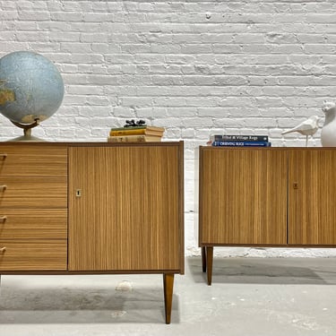 PAIR of Mid Century MODERN Laminate CREDENZAS/ Cabinets, Made in Germany, c. 1960's 