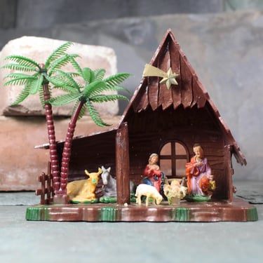 Vintage Nativity Diorama Decoration | 1970s Made in Hong Kong | Bixley Shop 