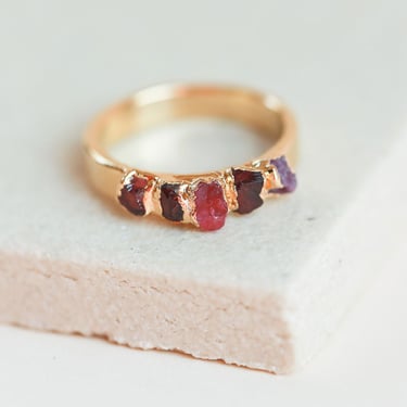 raw ruby ring | july birthstone ring | rough garnet ring | natural spinel ring | january birthstone ring | ruby crystal ring | mineral ring 