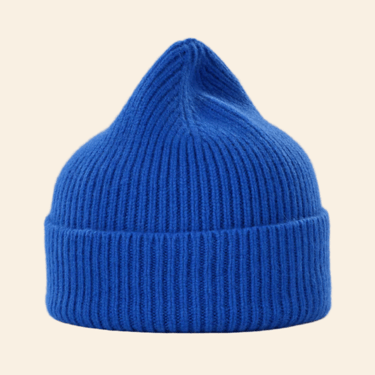 Wool beanie, royal azure