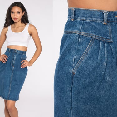 High waisted jean skirt 80 best sale