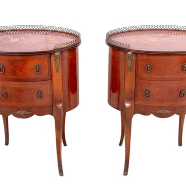 Louis XV Style Kingwood Bedside Tables, Pair