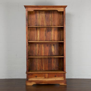 Vintage Country French Rustic Mahogany Bookcase 