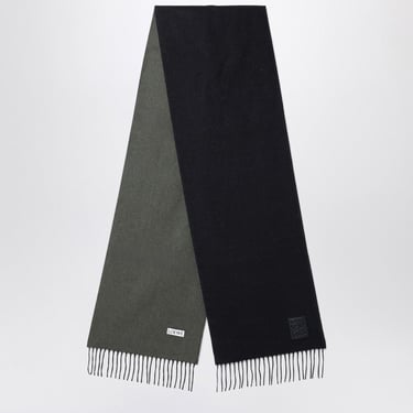 Loewe Black/Khaki Green Wool And Cashmere Scarf Men