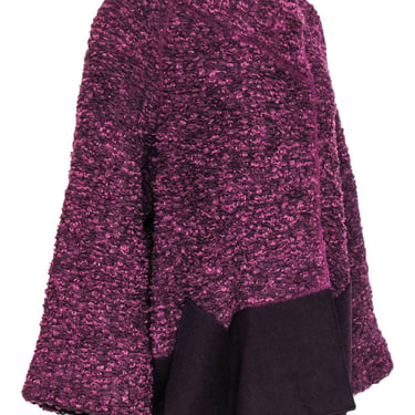 Stizzoli - Purple Textured Knit Wrap Jacket Sz 16