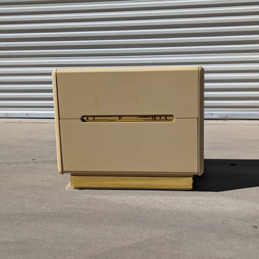 Vintage Lane Nightstand | Postmodern | Cream Lacquer + Brass | 80s | Post Modern | Retro | Only one available 