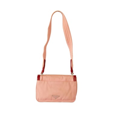 Prada Pink + Red Canvas Bow Mini Bag