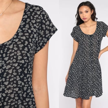 90s Mini Dress- Floral Skater Dress- 1990s Clothing- | Love It - Los  Angeles, CA | ATTIC